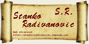 Stanko Radivanović vizit kartica